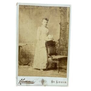 Antique Vintage Lizzie Goetz Photograph on St Louis Hammer Studio Cardboard